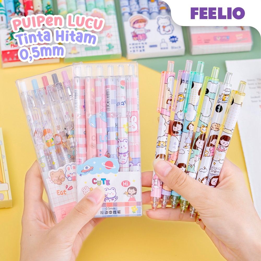 

FEELIO - PULPEN MOTIF 1 SET 6 LUCU/ BOLPEN KARAKTER AT10