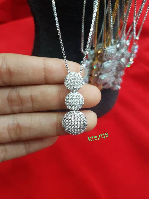 Kalung +liontin full mutiara, lagi hits, awet,tahan lama tidak luntur