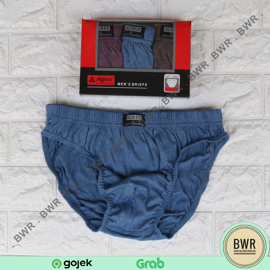 [ 3pc ] AGREE | CD AGREE 2-8886 Merah | CD Celana Dalam Pria Dewasa Karet Kerut