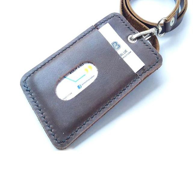 

Terbaru dan terlaris name tag id kulit asli logo BANK BRI warna coklat - tali id card ✈