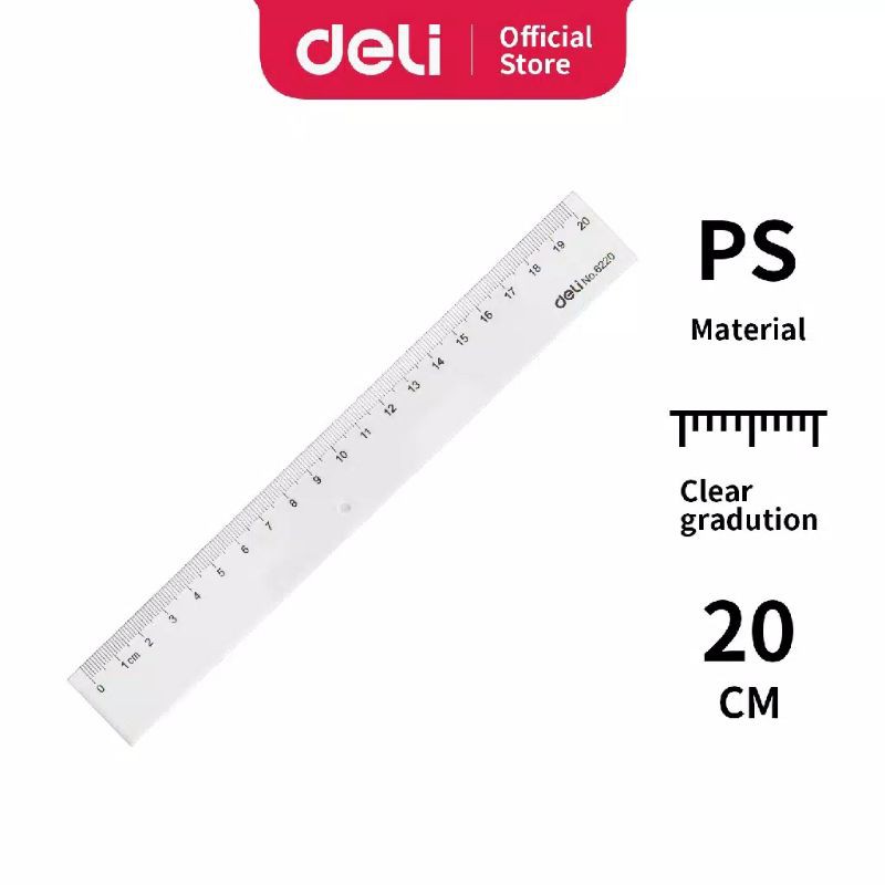 

Deli Ruler Transpafant 20cm