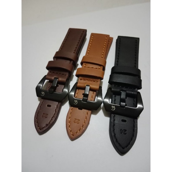 Tali jam tangan expediton kulit hitam coklat strap tali jam tangan kulit 18,20,22,24mm 02