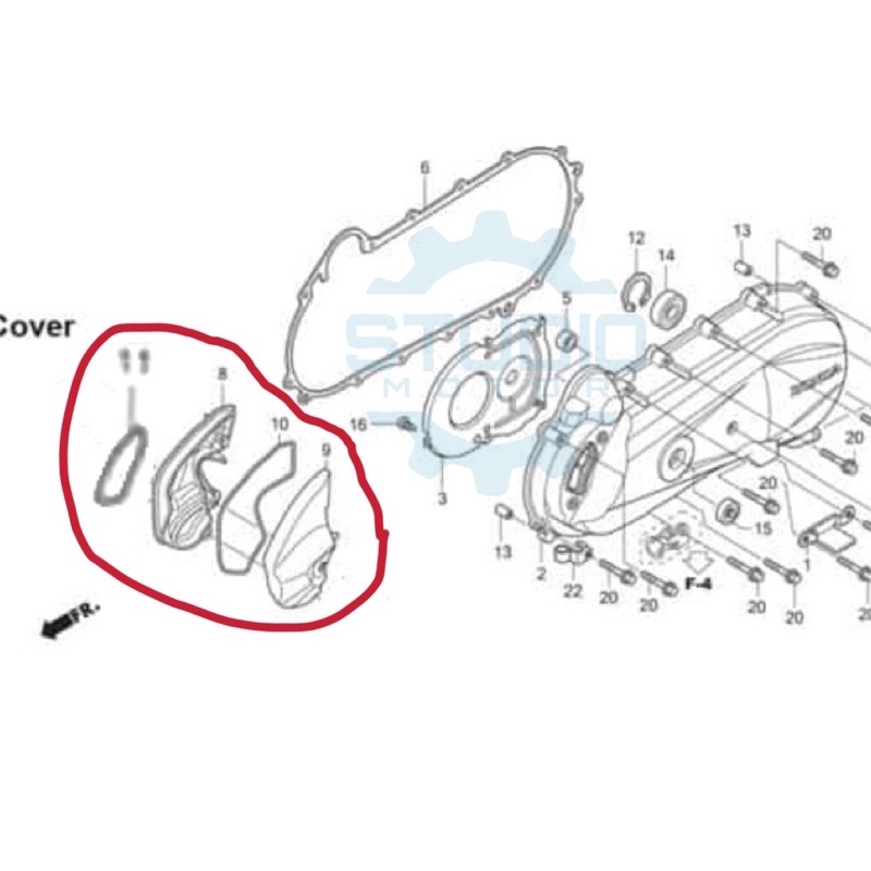 cover + Seal Tutup Plastik CVT Beat Carbu KVY