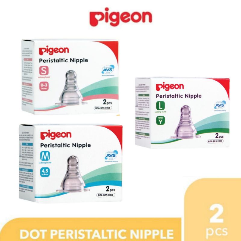 Pigeon Dot Slim Neck Size S M L isi 2 pcs |  Dot Bayi