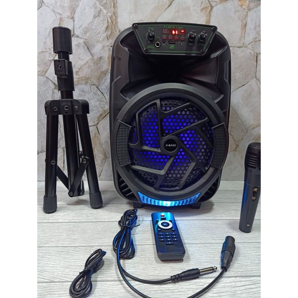 Speaker Karoke Fleco F 8863 Plus Stand + Free Mic X Bass- Salon aktif