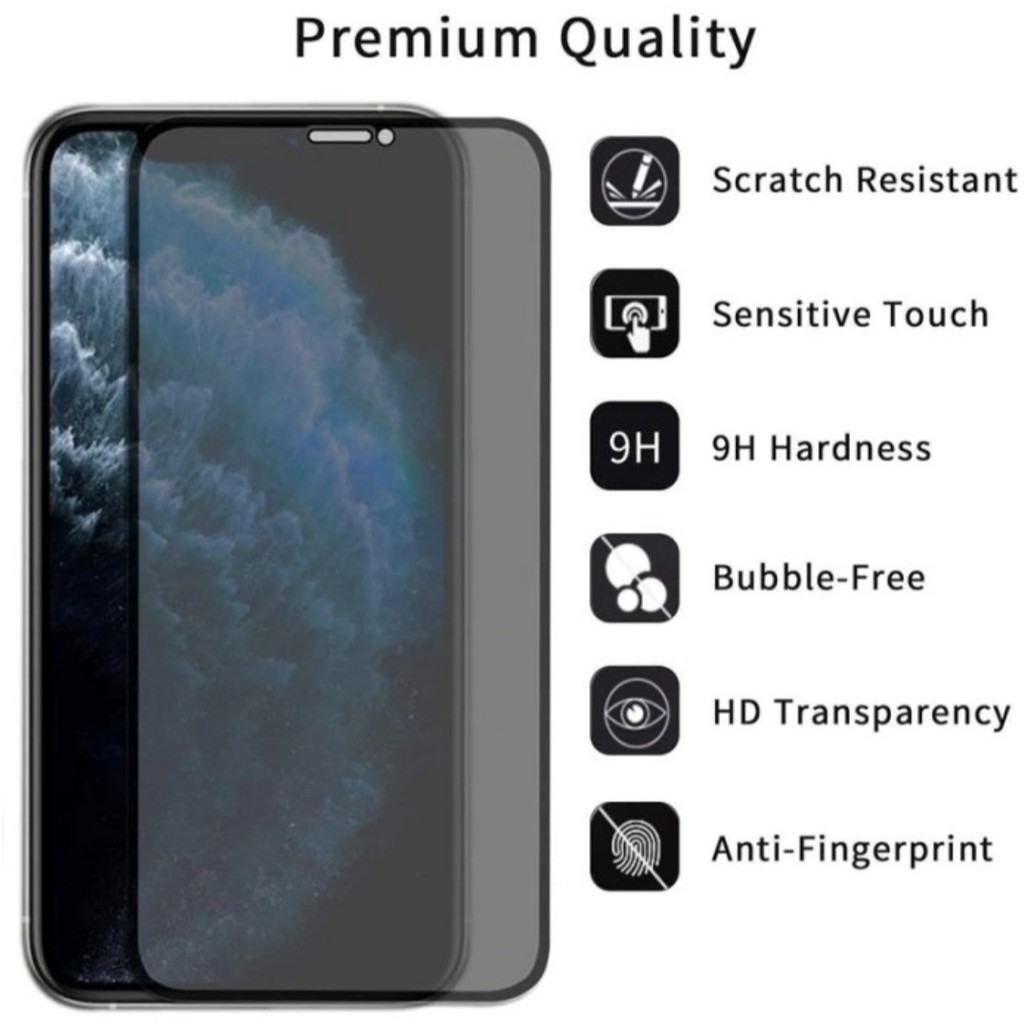 Tempered Glass Anti Spy Matte UNTUK Iphone 7 8 7+ 8+ Se2 X XR XS Max 11 12 13 14 Pro Max 12 13 mini 14 plus Screen Guard