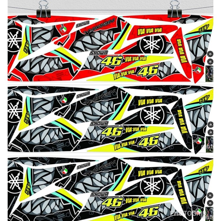 Striping Vixion 2010 2011 2012 Old / Lama Variasi Sticker Stiker Scotlite Skotlet Motor List Li Body