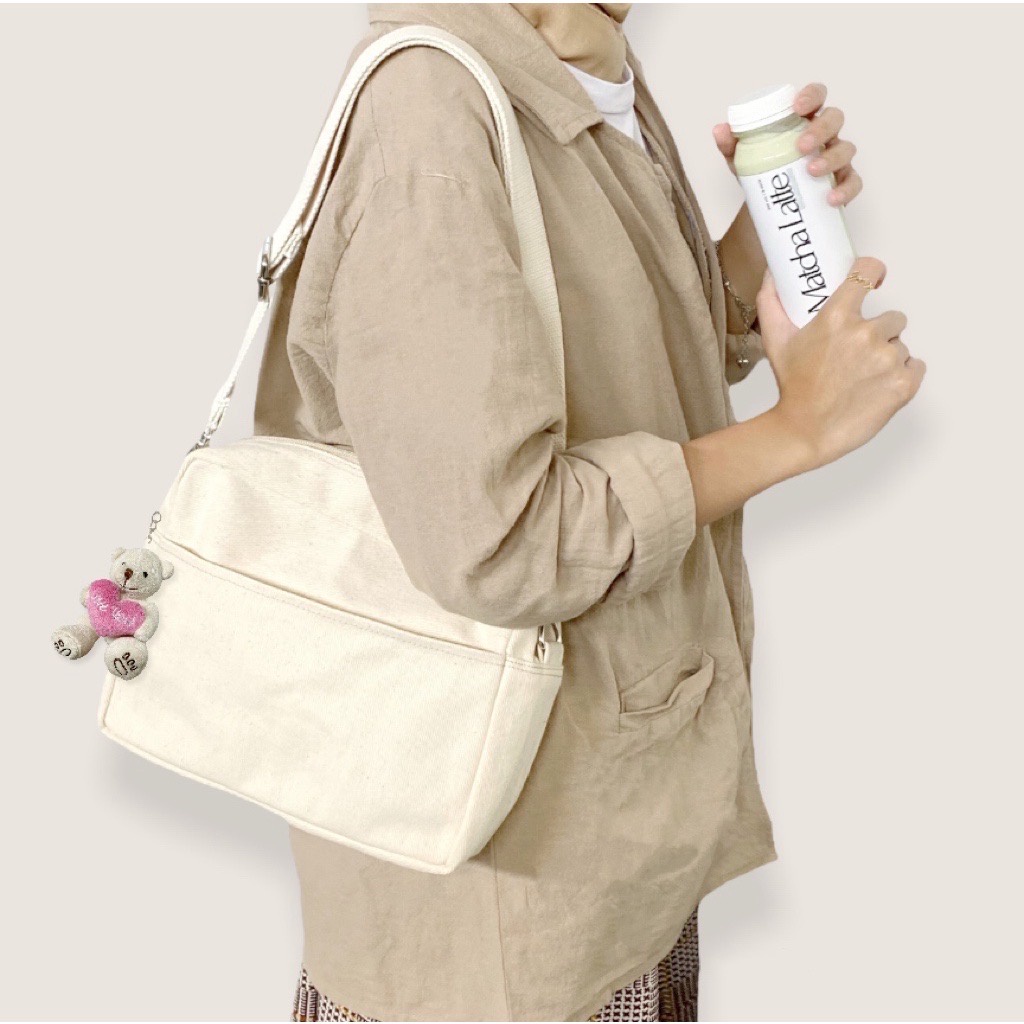 Mateswell Tas Selempang Bahu slingbag Kanvas wanita cewe Cikka CK01