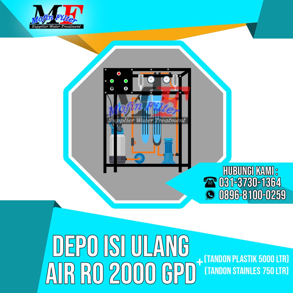 Depo isi ulang air RO 2000Gpd