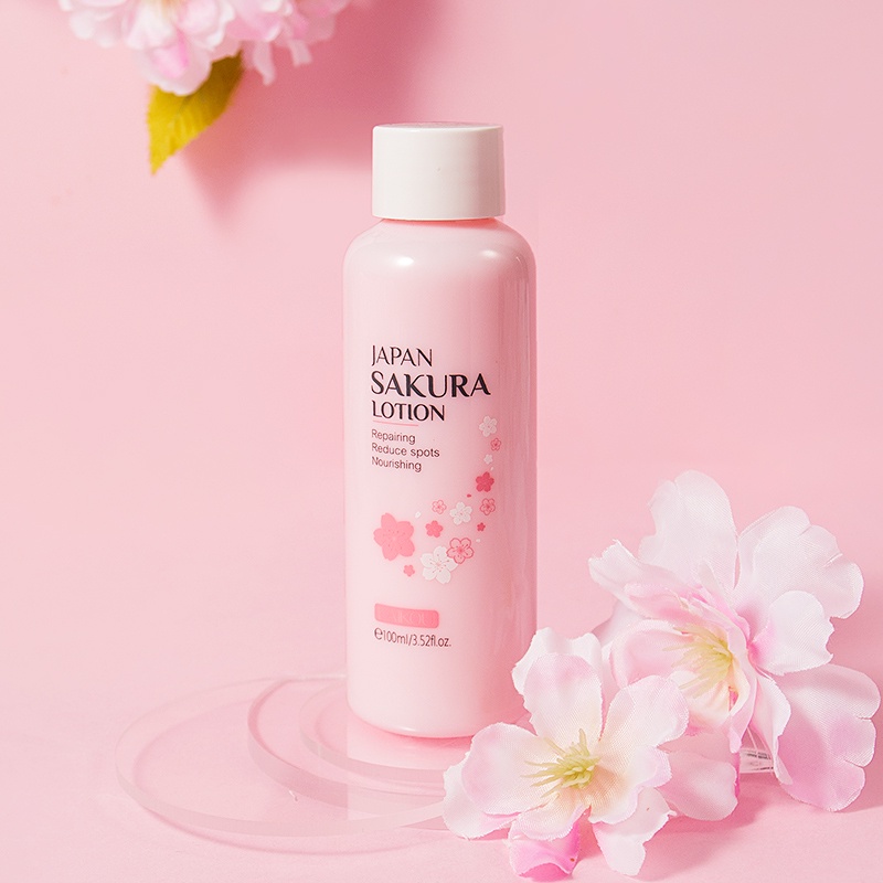 LAIKOU Sakura Lotion Wajah Mencerahkan Meringankan Bintik 100ml