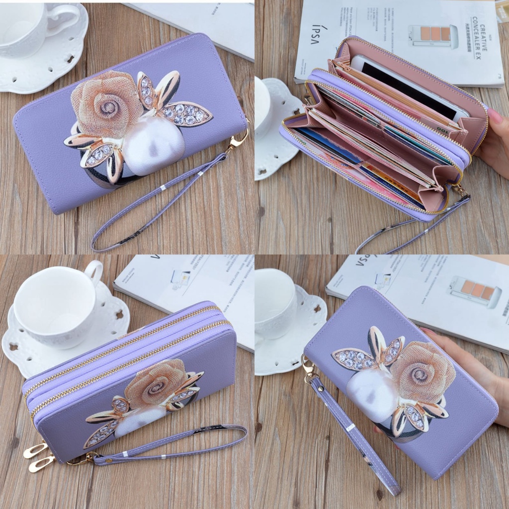 DOMPET PANJANG WANITA 2 RESLETING PREMIUM IMPORT BESAR MARES WA455P5 MUAT HP SLOT KARTU UANG KOIN KOREA BRANDED BATAM FASHION CEWEK REMAJA KEKINIAN