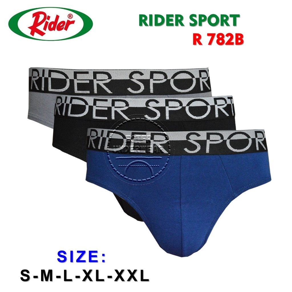 Celana Dalam Pria Rider Sport R 782 isi 3Pcs/Pack Bahan Katun