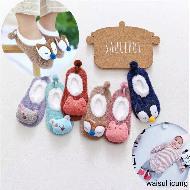 Sepatu Prewalker Bayi Artis Motif karakter Hewan 3D Bahan 0-5 Tahun Kaos Kaki