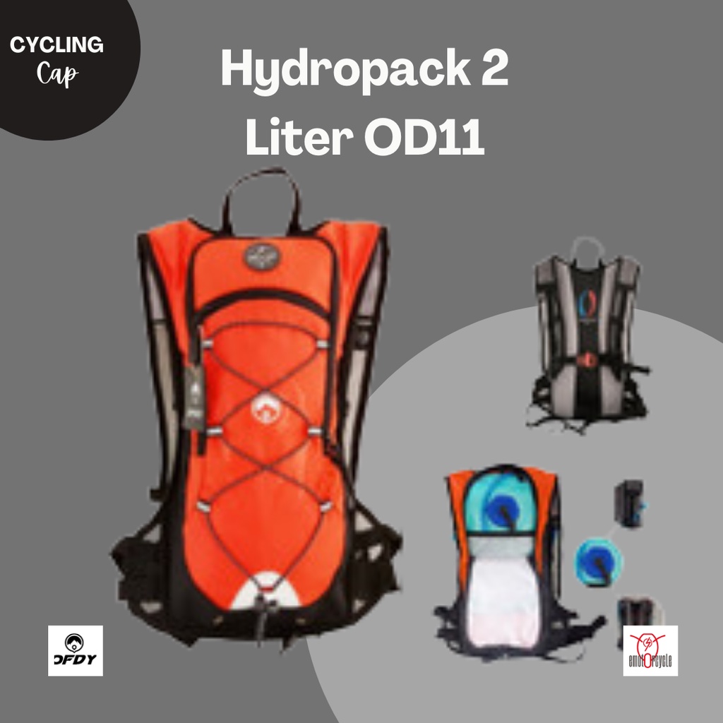 Ofdy Tas Ransel Hydropack 2 Liter Sepeda Gunung MTB Seli Warna Orange