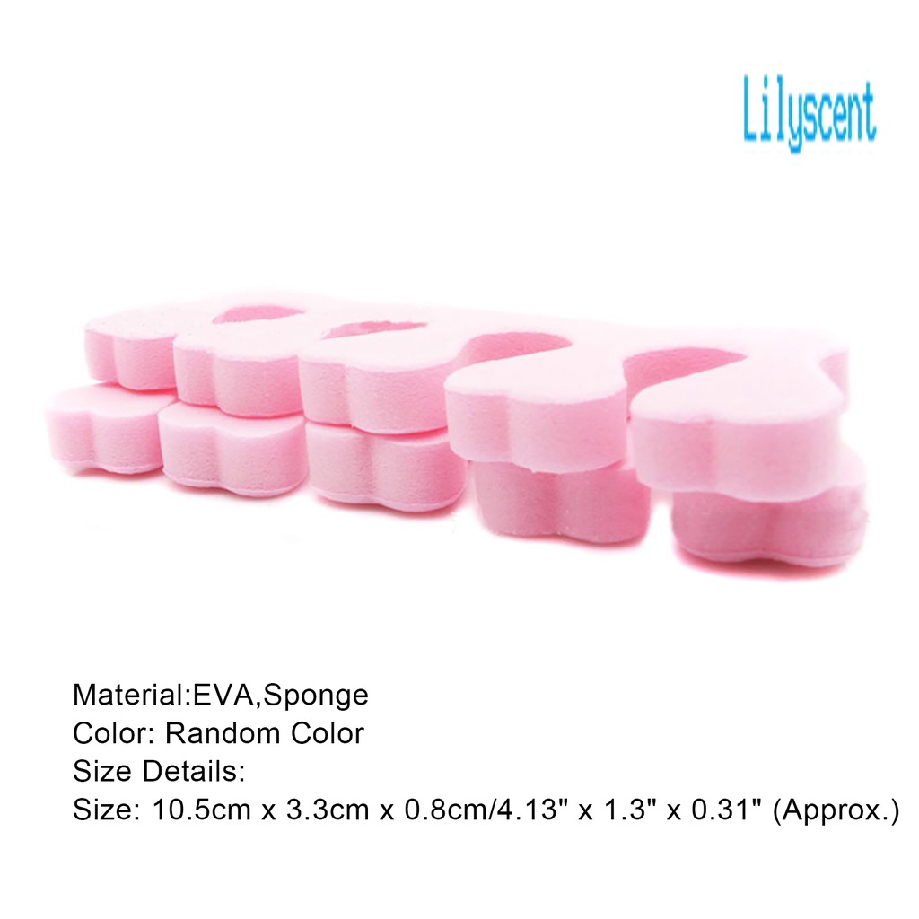 Lily 10Pcs Spons Lembut Pemisah Jari Kaki Untuk Manicure / Pedicure