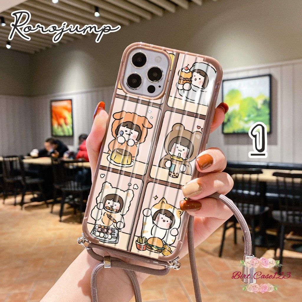 Softcase Koper Slingcase Lanyard RORO JUMP Samsung M30 M30s S8 S8+ Note 10 Pro A51 A71 A21 BC2968