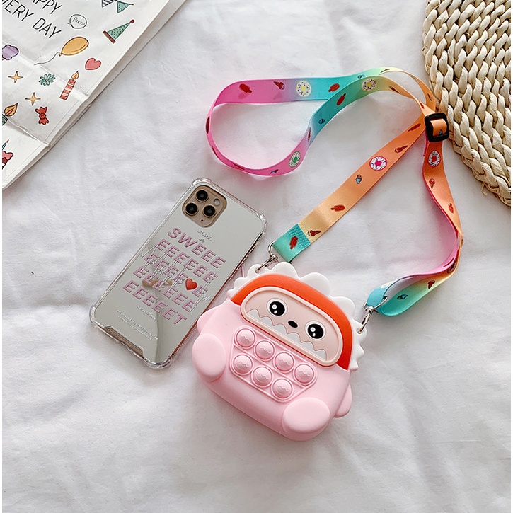 Tas Pop it Anak Karakter Lucu Import - Tas Selempang Anak Karakter Lucu - Tas Pop It Motif Terbaru Import - Tas Anak Lucu Pop It Fidget Toys [JL17]