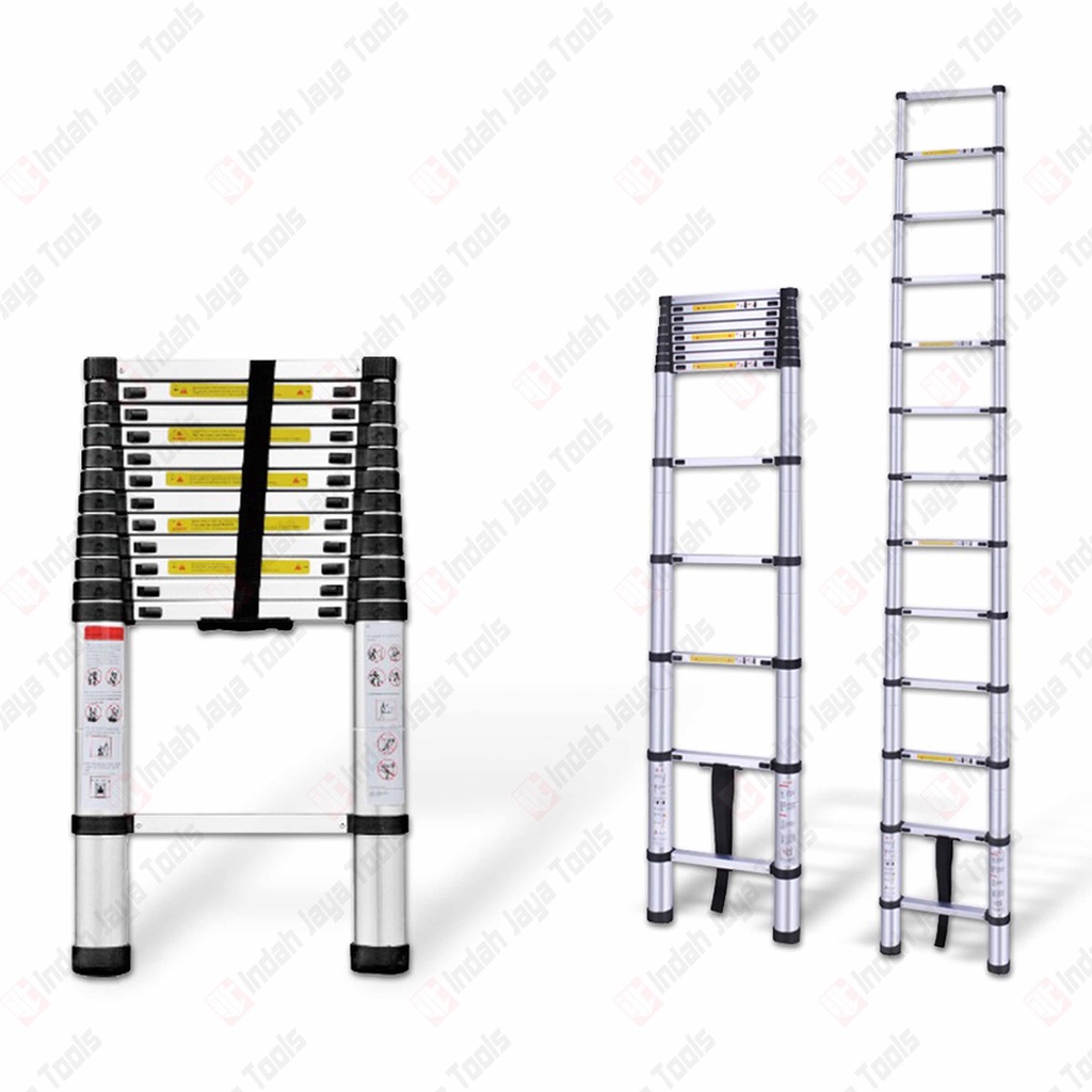 Tangga Teleskopik Single 3.8 M - Lipat Alumunium Telescopic Ladder