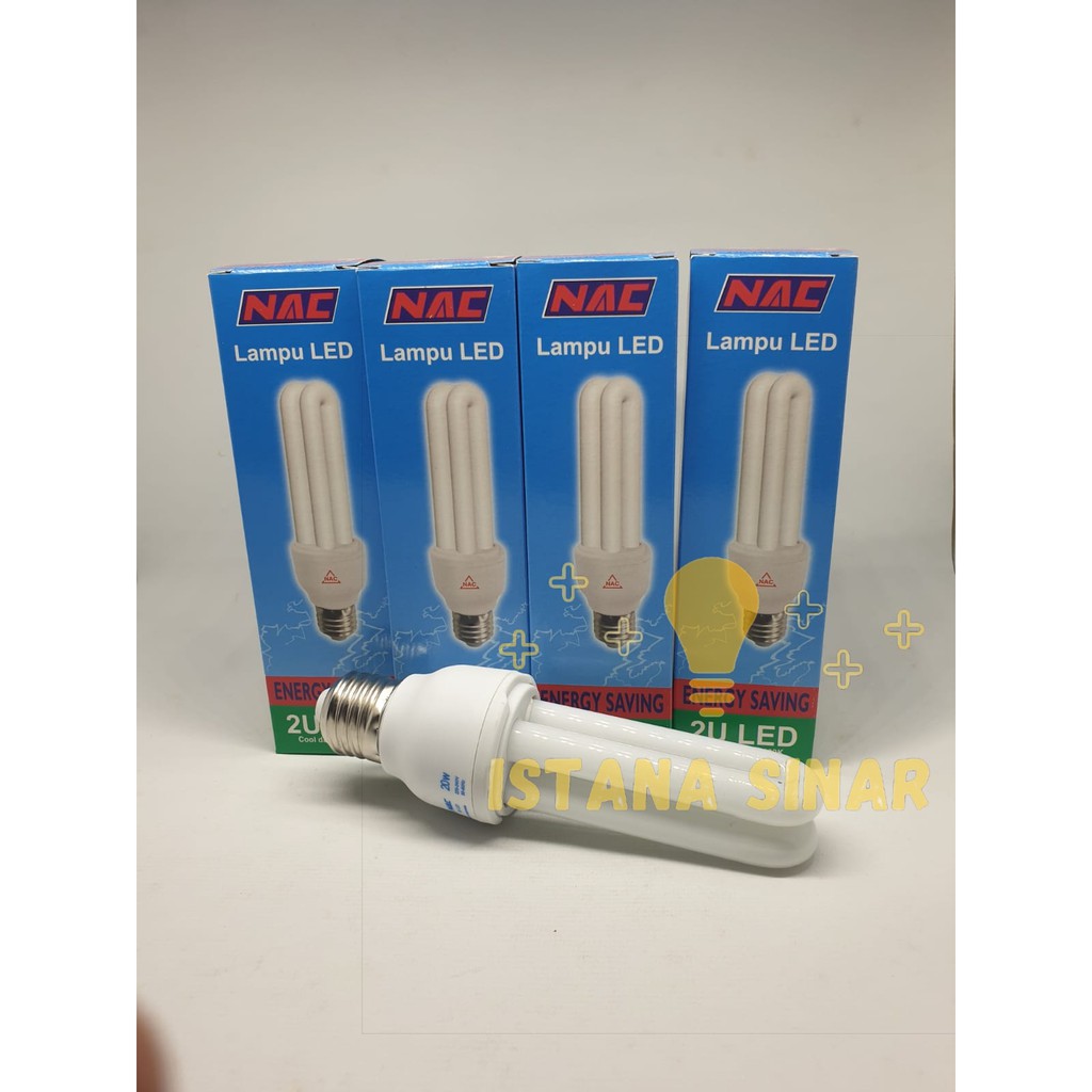 Lampu PLC LED NAC 2U 20 Watt Cahaya Putih / Bohlam murah / LED Neon