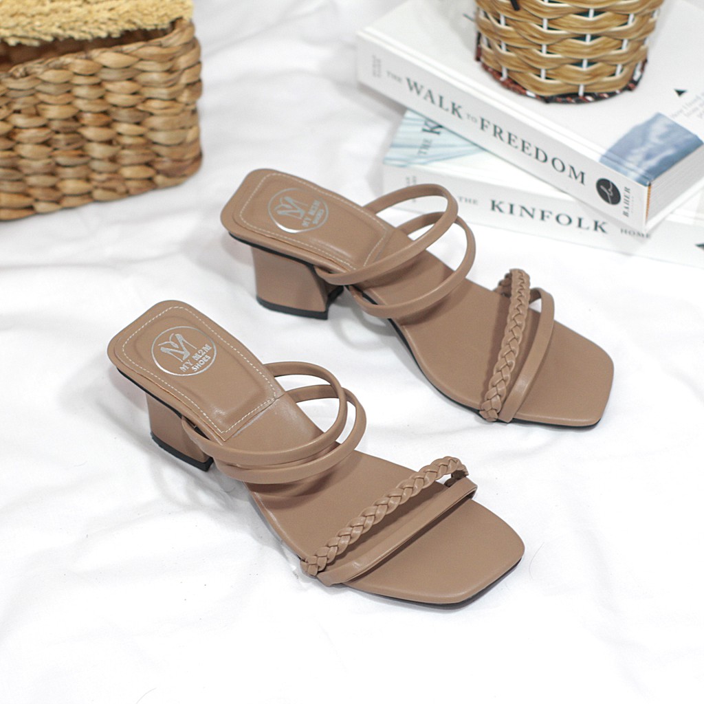 Milicca Alisya Sandal Heels Wanita Sandal Tali Hak Chunky