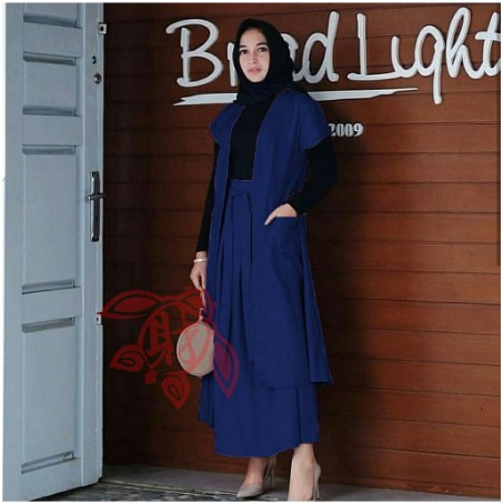 DRESS MUSLIM WANITA KHALIFAH SYARI SYAR'I / PRESENTS SET 3IN1. FULL BLOTELLY  BY CANTIQUE