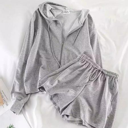 BEFAST - ZEC Setelan JIHYO / Set Jaket Hoodie / Setelan Wanita Jaket / Set Wanita Bisa Untuk Olahraga / Set Atasan Sweater+Celana Pendek / Setelan Santai / Setelan Kekinian Remaja / Set Terlaris / Setelan Polos