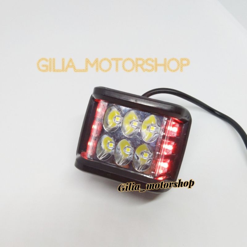 Lampu tembak sorot cree/cwl 6 led mini strobo 3x3 led kiri kanan universal