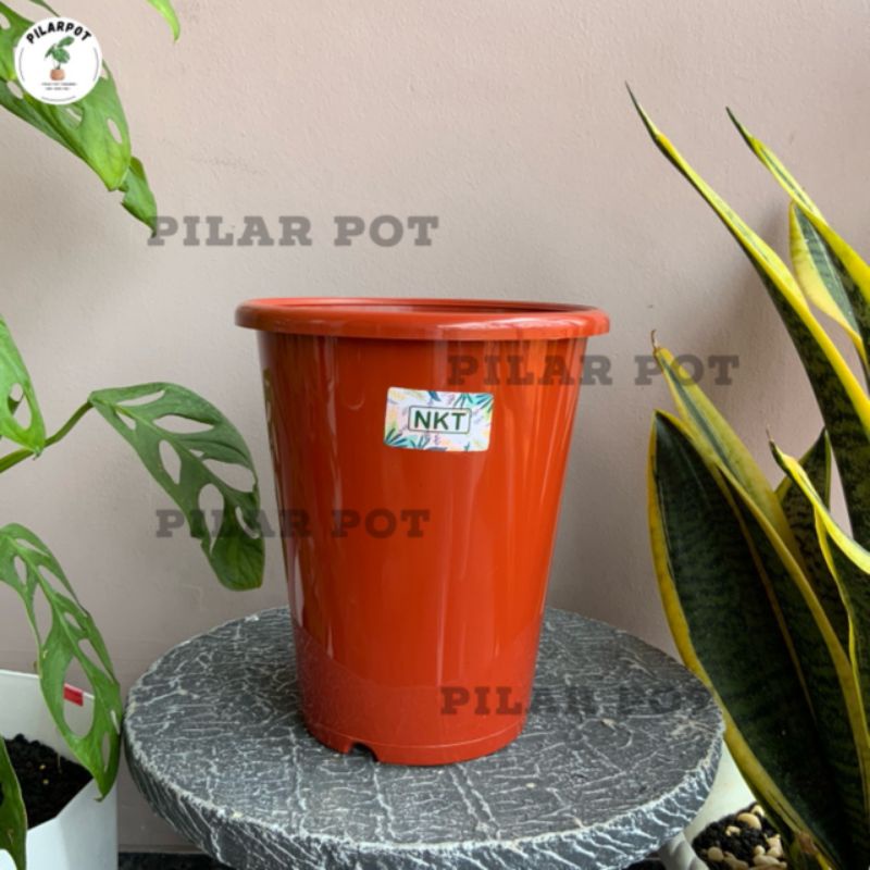 pot bunga tanaman tinggi nkt tower merah bata 18cm - NKT TOWER 18