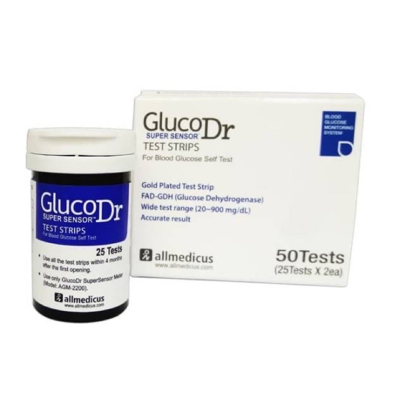 Strip Gluco Dr Super Sensor 25 dan 50 Refill GlucoDr AGM 2200 2300 3000 Isi Ulang Slim Plus