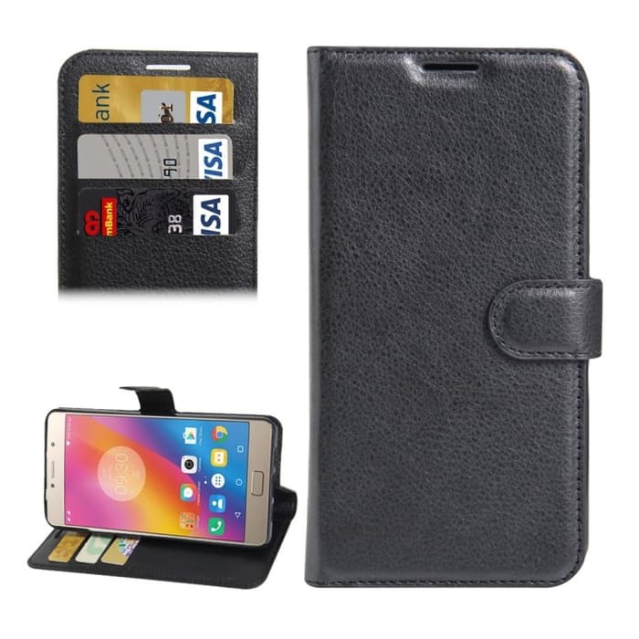 SS7627 - LITCHI HORIZONTAL LEATHER CASE LENOVO P2 - P2 TURBO BLACK