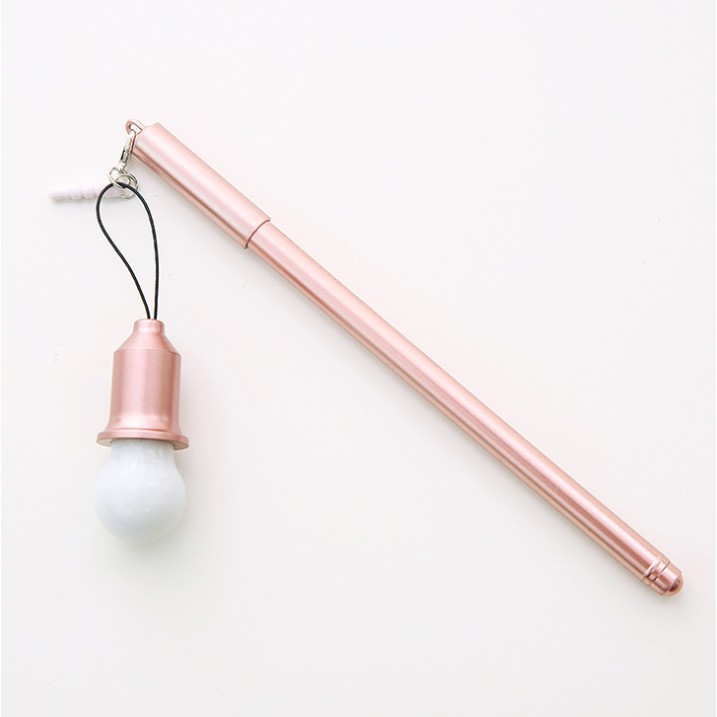 Pulpen gel gantungan lampu led unik-pink