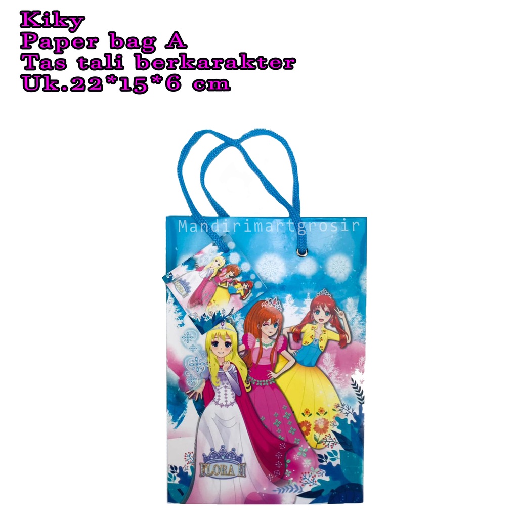 Kiky * Paper bag A * Tas berkarakter * Tas tali motif * Uk 22*15*6