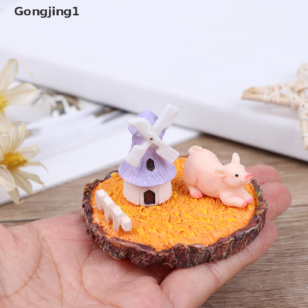 Gongjing1 / 3pcs / set Miniatur Kelinci / Angsa Dekorasi Lanskap Mikro / Taman