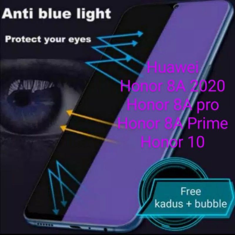 Huawei Honor 10 8A Pro Prime Antigores Antiblue Light Tempered Glass Screen Guard protector TG