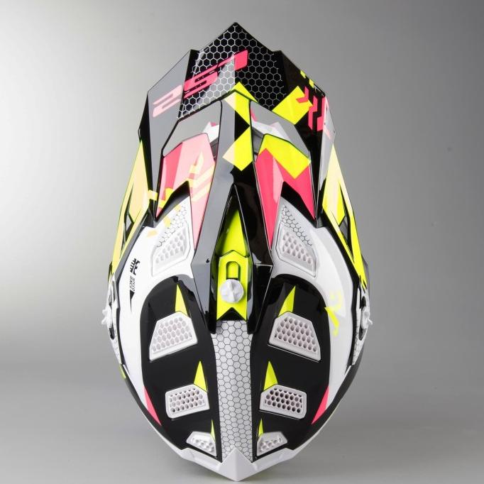 Helm Motorcross Cross Ls2 Mx470 Subverter Triplex Black Pink Yellow