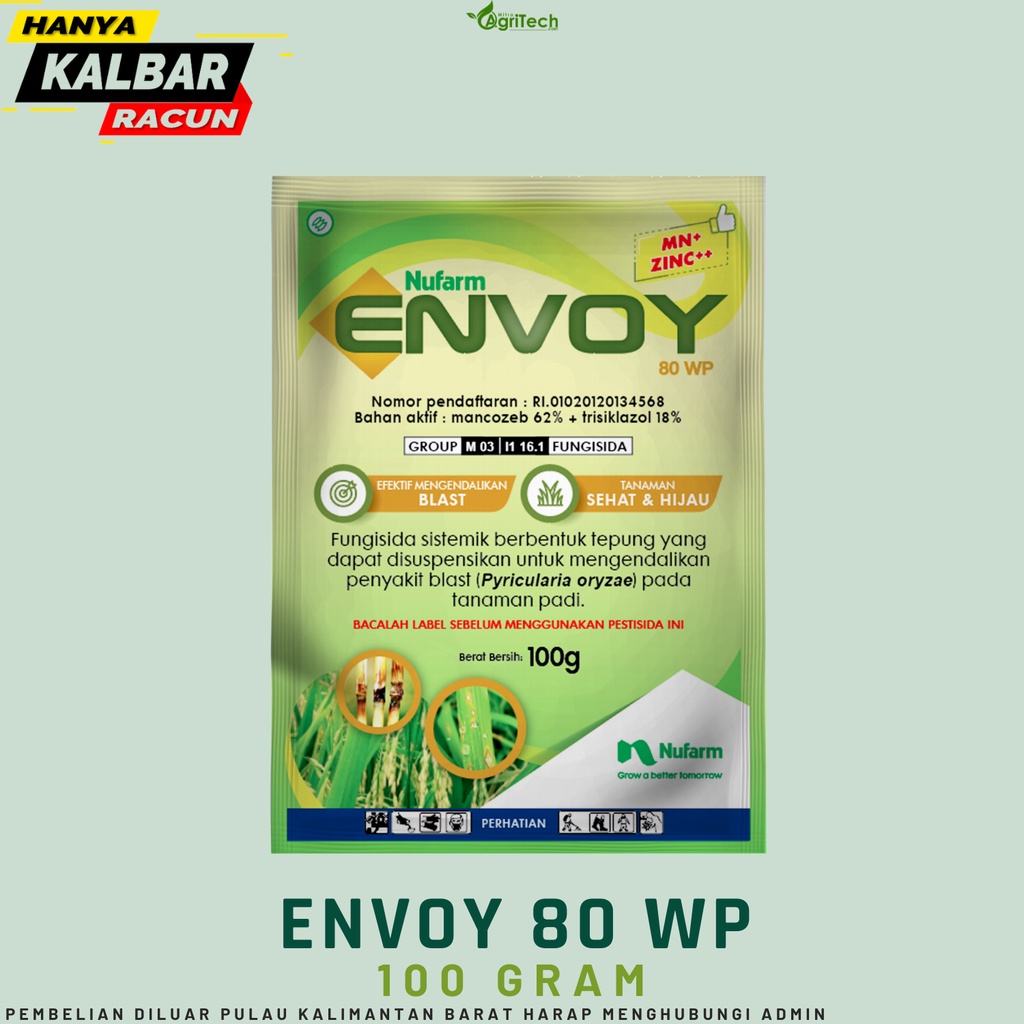 ENVOY 80 WP 100 GRAM FUNGISIDA NUFARM MENGENDALIKAN PENYAKIT BLAST TANAMAN PADI