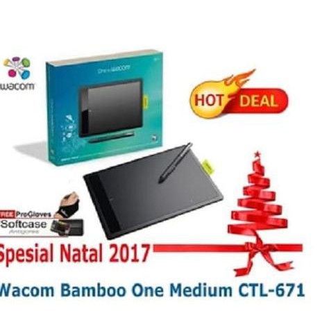 Wacom Bamboo Medium CTL-671 Bonus Case, Anti Gores dan Glove