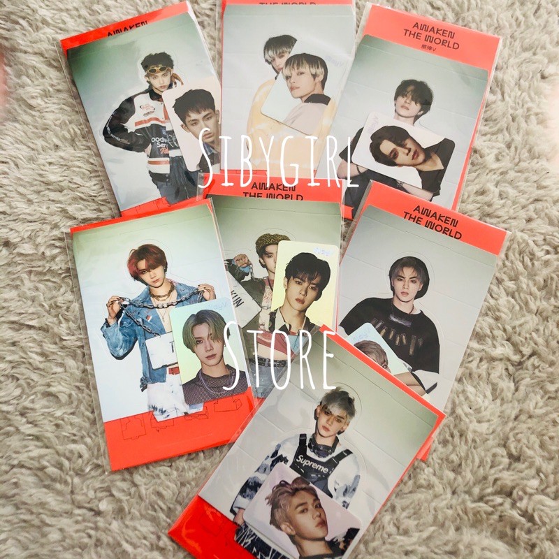 WayV Awaken The World Holo  Standee Winwin Ten Lucas Xiaojun Hendery Yangyang Photocard Set