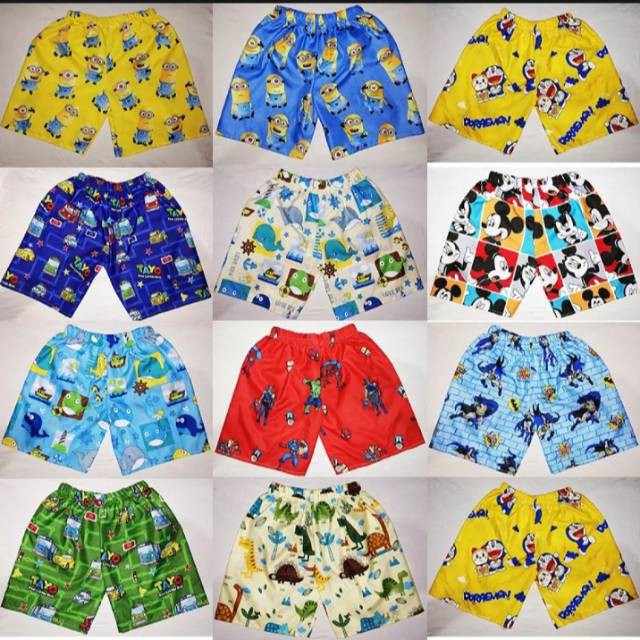 CELANA PENDEK ANAK 2-3 TAHUN / BOXER HARIAN KARAKTER / KOLOR MOTIF SANTAI LAKI LAKI PEREMPUAN