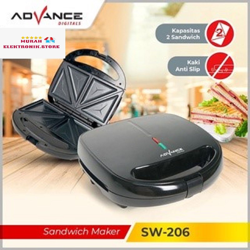 READY STOCK Advance Waffle Maker WF 206 Pemanggang Roti Waffle 2 Lapis Garansi 1 Tahun