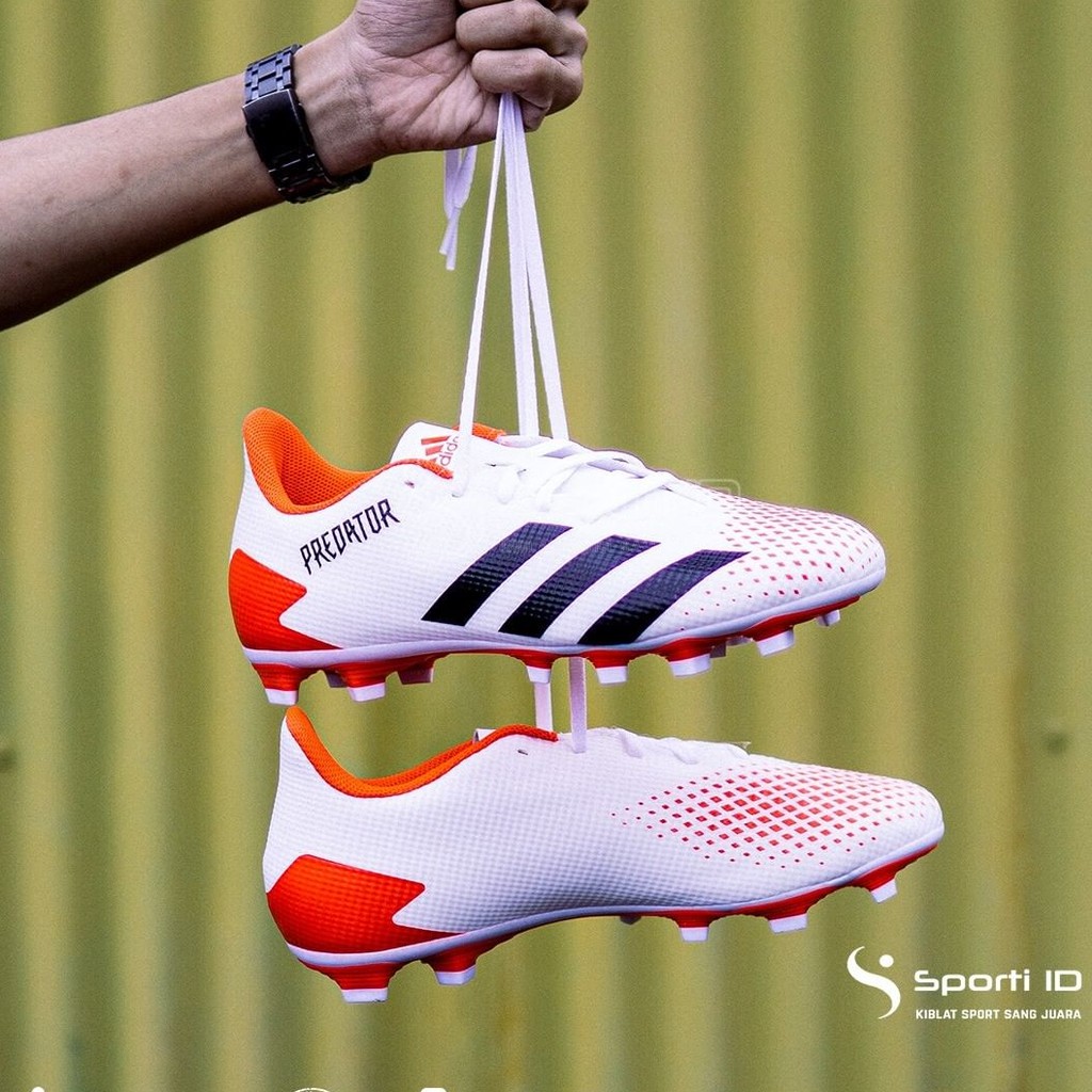 Sepatu Bola Adidas Predator 20.4 FxG - White/Black/Red EG0924 Original
