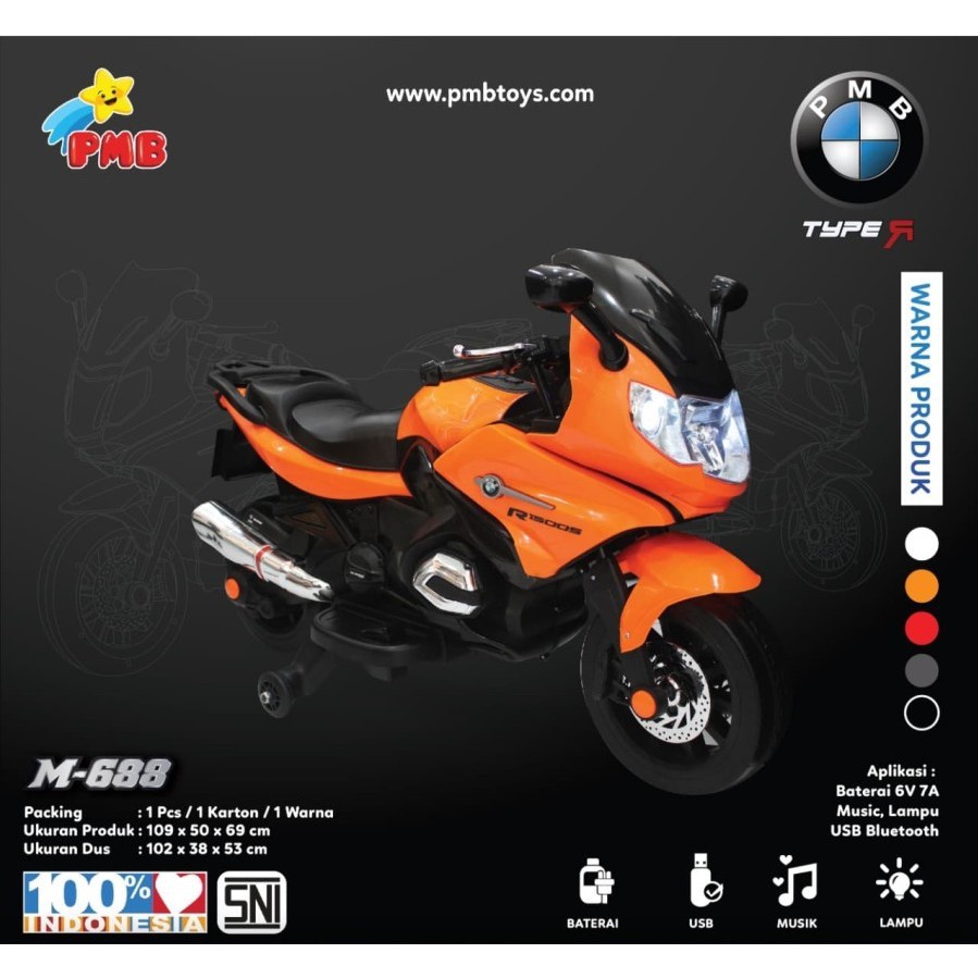 Motor Aki Anak PMB M688 Mainan Motor Anak