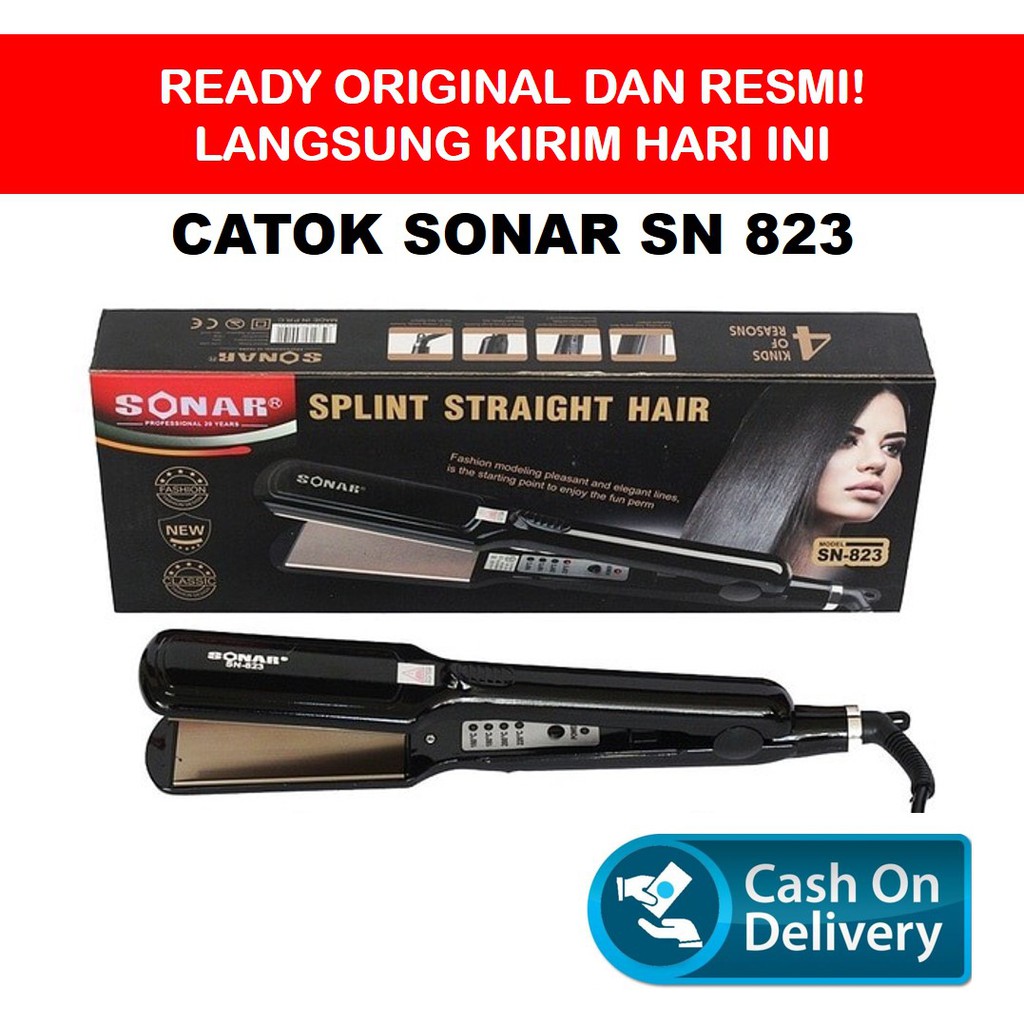 Alat Pelurus Catokan Catok Rambut Sonar SN 823 SN823 SN-823 Splint Straight Hair Plat Lurus Salon