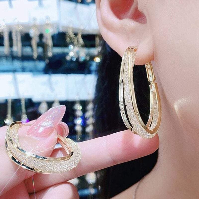 Fancyqube Anting Rumbai Panjang Bentuk Oval Aksen Kristal Berlian Imitasi Untuk Pengantin Wanita