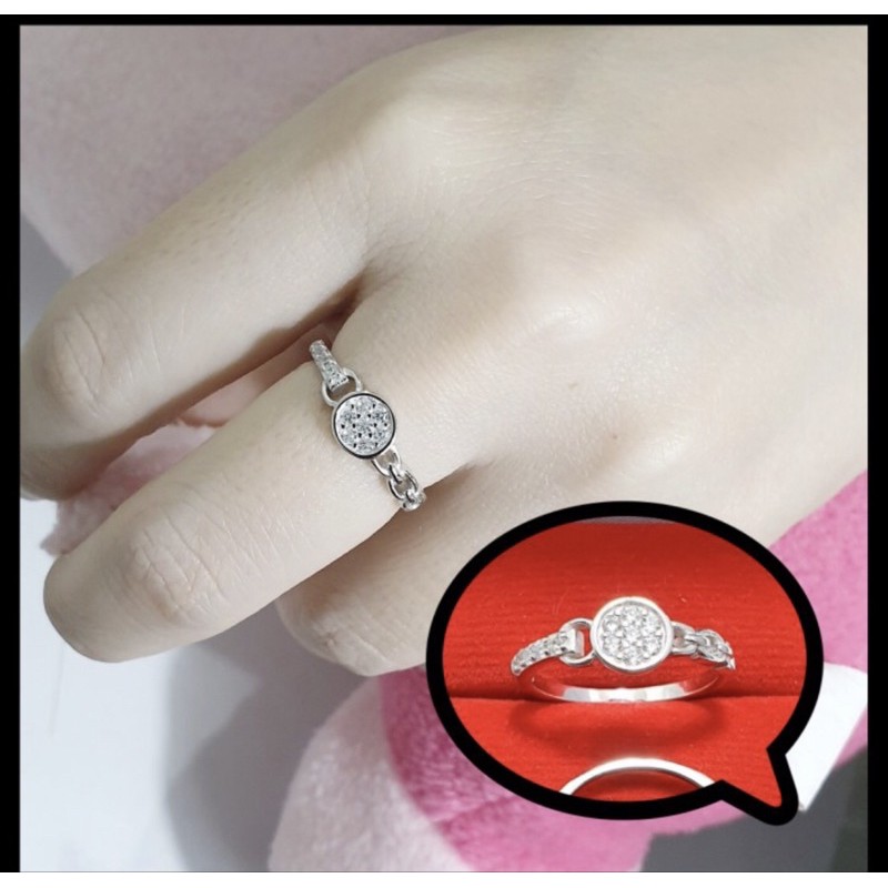 Cincin wanita cincin perak 925 lapis emas putih cincin cewek perak 925 S404
