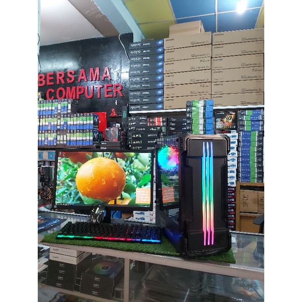 Pc gaming Core i7 |Ram 16gb| SSD 120gb| vga 2 gb| Monitor 19 inc BARU | ful set  siap pakai Termurah