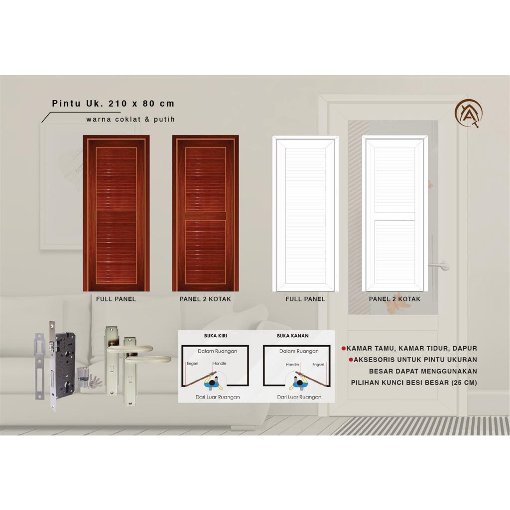 PINTU KAMAR UPVC ARISTO SPECIAL EDITION BESAR - FREE ONGKIR