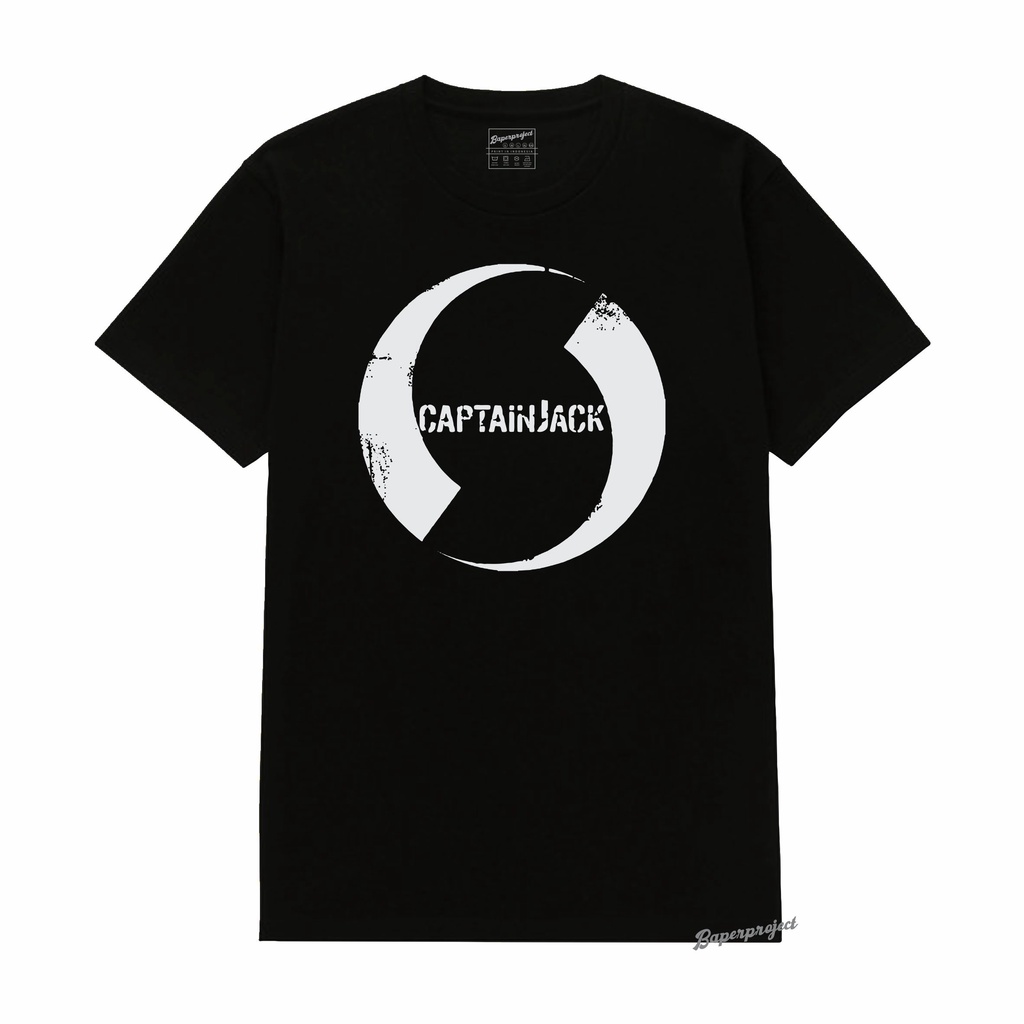 Kaos T-shirt Band Captain Jack lengan pendek cotton combed 20s