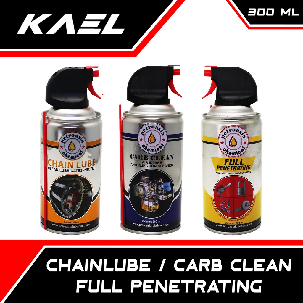 Minyak Pelumas Rantai-Pembersih Karburator-Injeksi-Anti Karat PETROASIA SNI Chainlube-Chain Lube Carb-Carburator-Injection Cleaner Full Penetrating Multifungsi Oli-Oil 300 ml PETRO ASIA