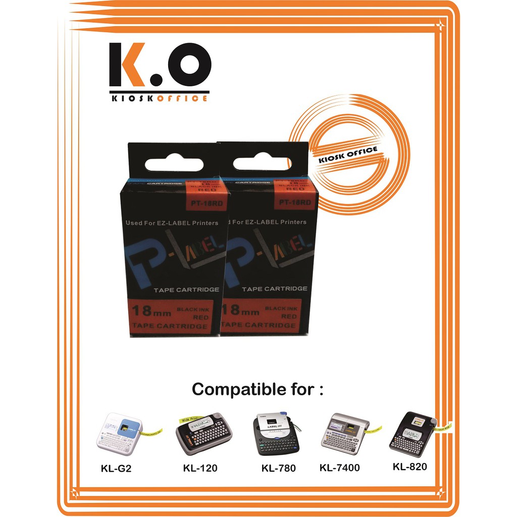 

Pita Label Tape Printer Casio 18mm Warna Merah